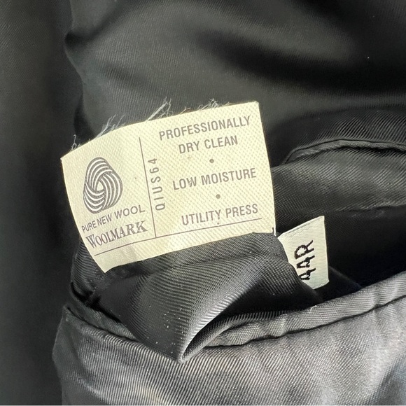 HART SCHAFFNER & MARX Wool Blazer Sports Coat 2 Button Single Vent Black 44R - Picture 4 of 10